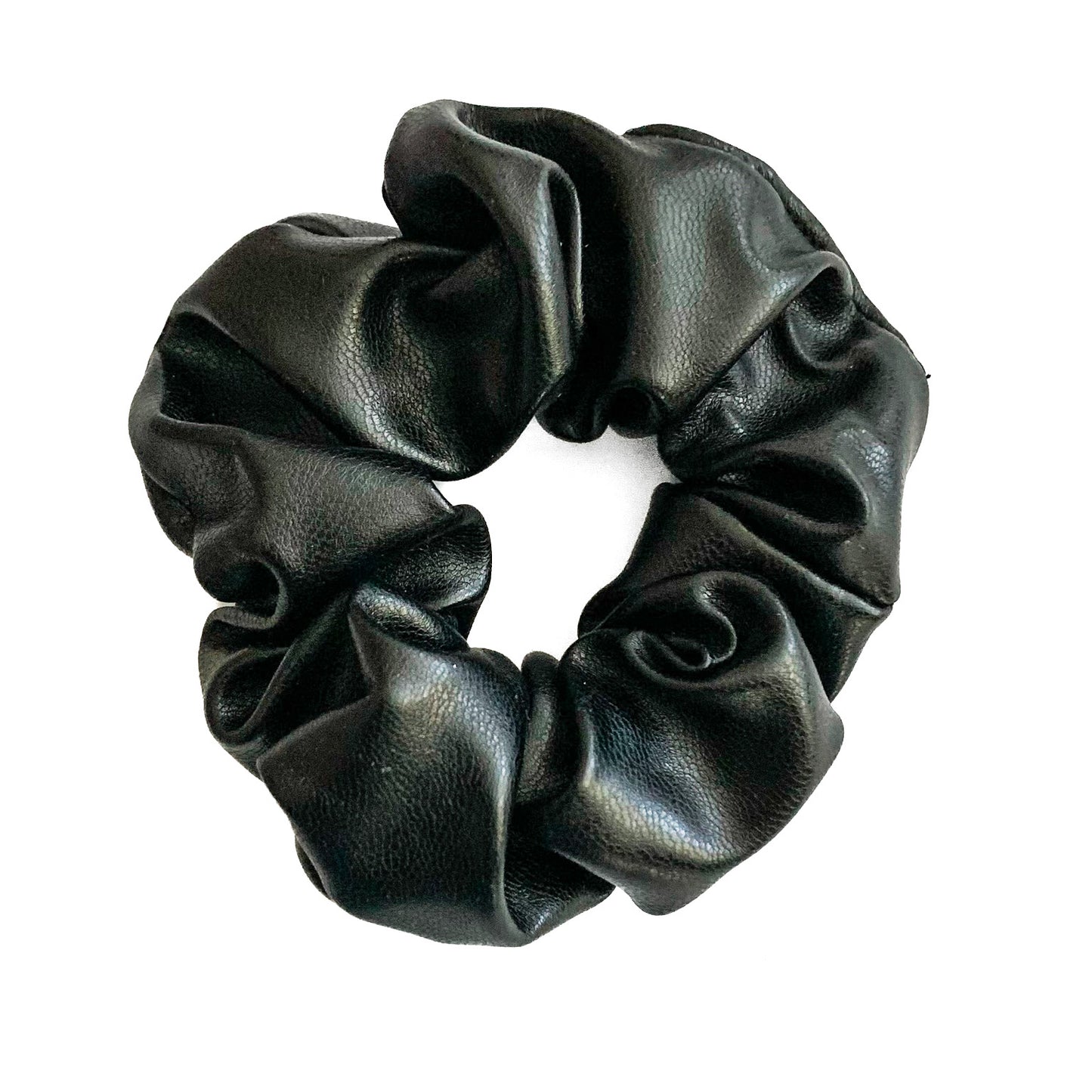 mini leather scrunchie