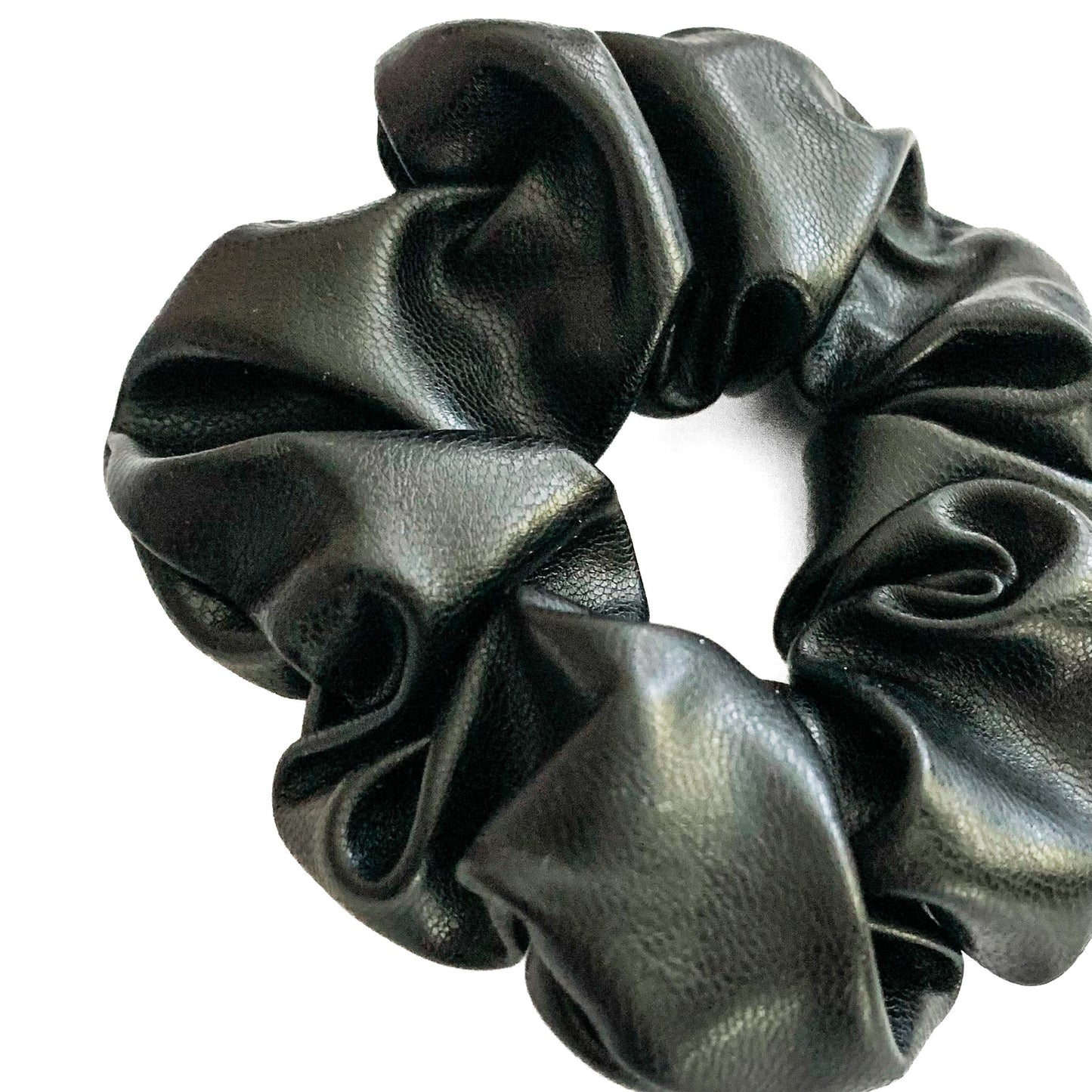 mini leather scrunchie
