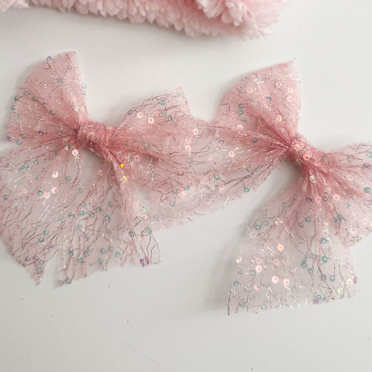 pink sparkle classic party bow