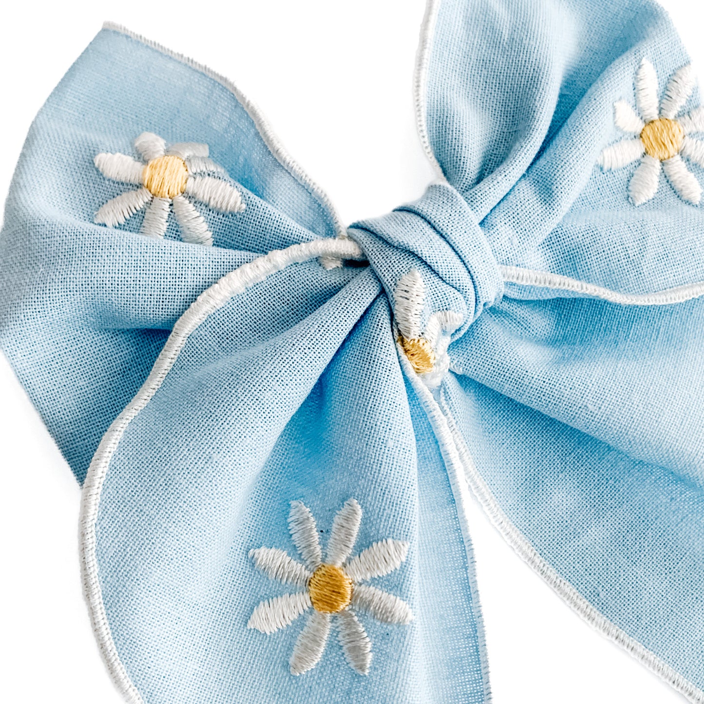 embroidered daisy classic bow